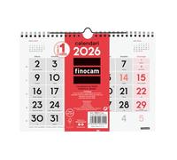 Finocam - Calendrier mural grands chiffres 2026 avec vue janvier - décembre 2026 (12 mois) | Calendrier 2026 | Planificateur mensuel neutre catalan