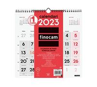 Finocam - Calendrier mural neutre 2023 avec grands chiffres janvier 2023 - décembre 2023 (12 mois) catalan