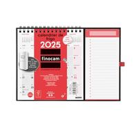 Finocam - Calendrier Neutre avec Aimant pour écrire 2025 1 mois par page Janvier 2025 - Décembre 2025 (12 mois) Français