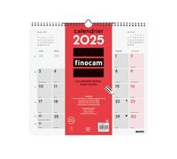 Finocam - Calendrier Neutre Mural pour écrire 2025 1 mois par page Janvier 2025 - Décembre 2025 (12 mois) Français