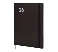 Finocam Mara Agenda 2026 avec vue hebdomadaire verticale | janvier à décembre (12 mois) | Agenda annuel 2026 avec élastique et bande à pointillés | Couverture souple Mara - Noir