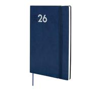 Finocam Mara Agenda 2026 avec vue hebdomadaire verticale | janvier à décembre (12 mois) | Agenda annuel 2026 avec élastique et bande à pointillés | Couverture souple Mara - Bleu