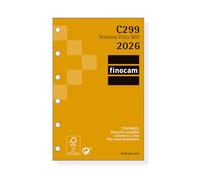 Finocam Recharge agenda classique 2026 avec vue hebdomadaire horizontale de janvier à décembre (12 mois) | Recharge annuelle agenda C299 avec 6 trous