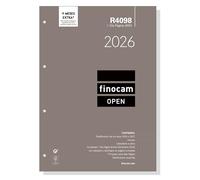 Finocam Recharge annuelle Open 2026 1 jour par page janvier 2026 à décembre 2026 (12 mois) espagnol