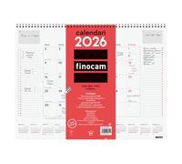 Finocam Sous-main à spirale mois vue 2026 mois vue janvier 2026 - décembre 2026 (12 mois) neutre catalan