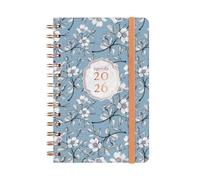 Finocam Trendy You Agenda à spirale 2026 hebdomadaire horizontal de janvier à décembre (12 mois) avec élastique et couverture rigide à spirale Trendy You en coton catalan