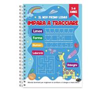 Finoly Mon premier livre graphomotricité - Enfants de 3 à 6 ans - Cahier Traits et Pré-écriture - Apprendre les activités et les exercices Lignes Formes Nombres Labyrinthes Dessins (En Italien)