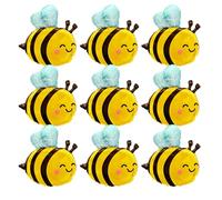Finypa Lot de 9 grands ballons en aluminium Mylar motif abeille avec visage souriant et abeille sur le thème des abeilles, fournitures de fête d'anniversaire, ballons de fête d'animaux