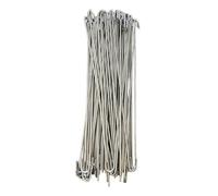 Fiocias 100 Pièces Croix Métallique Fil d'attache Grillage Crochet de Maintien Acier Inoxydable Prévus pour Clôture Maison Ferme Jardin, 22cm