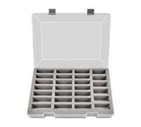 Fiocias Boîte de Rangement pour Voitures Miniatures avec 27 Compartiments En Matériau Transparent et Doublure En Mousse Adaptée à La Collection et à L'Organis, Gris