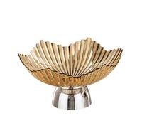 Fiocias Coupe Fruit surélevé Corbeille surélevée Plateau à Fruits Présentoir Polyvalent PET Rangement Pratique Adaptée Mariage Banquet Décoration Maison, or Clair