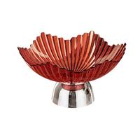 Fiocias Coupe Fruit surélevé Corbeille surélevée Plateau à Fruits Présentoir Polyvalent PET Rangement Pratique Adaptée Mariage Banquet Décoration Maison, Rouge Clair