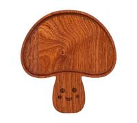 Fiocias Plateau de Cuisine En Bois pour Steak, Plat de Service, Centre de Table avec Poignée Confortable et Patins Antidérapants, Fabriqué à Partir de Matéria, Champignon 21cmx20cm