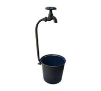 Fiocias Pot de Fleurs avec, Pot de Fleurs Vintage avec, Jardinière en Fer, Pot de Fleurs Rustique en Métal, Décoration Style Campagne Rétro, ID, Noir