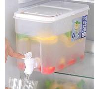 Fiorky Distributeur de boissons de 4 l avec robinet, réfrigérateur bouilloire de glace froide avec robinet, eau, jus, limonade, fruits, thé, réfrigérateur pour boissons fraîches, seau pour faire du
