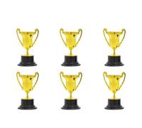 Fiorky Petites Coupes de trophée d'or : 6 Mini trophées pour Enfants, Coupes de trophée d'or en Plastique,Coupe de trophée de forticipation en Or pour Cadeaux de fête,récompenses,Accessoires