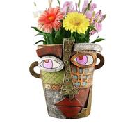 Fiorky Pot de fleurs abstrait en forme de visage abstrait, pot de fleurs en résine abstraite, pot de fleurs amusant et coloré pour plantes d'intérieur et d'extérieur, décoration de chambre, salon,