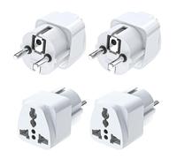 Fiotha Adaptateur Universel vers France,4 Pièces Adaptateur Prise Chine vers France,Adaptateur Prise International vers France,pour UK Anglaise Angleterre, Chine, Australie, Japon, Italie, Suisse etc