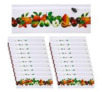 FIQLUL 20 Pièges Autocollants à Mouches, Attrape Mouche Intérieur avec Motif Fruits, Anti Mouche Fenêtre Efficace, Tue Mouche Adhésif pour Maison, Cuisine et Restaurant, 21x7cm