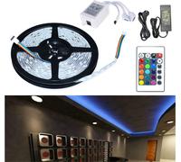 Fiqops 1M LED strip set , RGB LED Stripe 5050 SMD, LED Strip 30 LED, LED not waterproof(IP20), avec télécommande 24 boutons