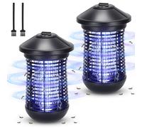 Fiqops 2 Exterminateur d'insectes électrique Lampe à insectes 18W Lampe UV Piège à insectes Extérieur Lampe à moustiques