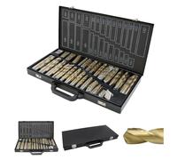 Fiqops 230 pièces forets à métaux Set de forets hélicoïdaux Assortiment de forets à métaux affûtés HSS, jeux de forets Jeu de forets à pierre professionnels Set de forets