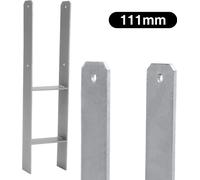 Fiqops 4 x support de poteau Ancrage en H Support de poteau Ancrage de poteau Douille de sol Sabot de poteau -111mm