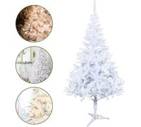 Fiqops Arbre de Noël artificiel sapin artificiel y compris support d'arbre plastique blanc, 120cm