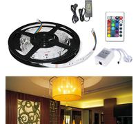 Fiqops Bande LED 2M Bande d'éclairage LED Strip Chaîne lumineuse RGB Bande LED Changement de couleur 30LEDs IP20 avec télécommande 24 boutons