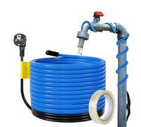 Fiqops Câble chauffant antigel de 6m avec thermostat et ruban adhésif de 10m, 102W 230V IP68 17 W/M Autorégulant Câble Chauffant Traçage Chauffant pour Tuyaux d'eau Plantes