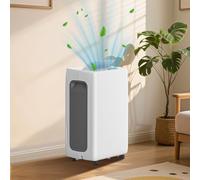 Fiqops Déshumidificateur 26 l/jour - Déshumidificateur automatique - Avec minuterie 24 h - Mode veille - Fonction dégivrage - Petit - Pour chambre à coucher, salle de bain