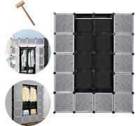 Fiqops Étagère de penderie DIY Étagère enfichable Garde-robe Rangement Étagère pour enfants