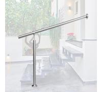 Fiqops - Handrail en acier inoxydable de 80 cm, rampe pour escalier extérieur, angle réglable pour rampe d'entrée, main courante pour escaliers intérieurs et extérieurs, rampe en acier inoxydable pour