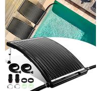 Fiqops Lot de 2 Panneaux solaires pour Piscine - 113 x 69 x 35 cm - Chauffage Solaire 10 000 l/h - Connexion 32-40 mm - Chauffage Solaire Extensible - Installation Solaire pour Eau Chaude