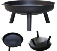 Fiqops Plateau de feu Foyer amovible Jardin 80 cm Corbeille à feu avec trou Brasé
