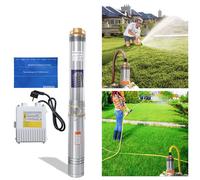 Fiqops Pompe de puits profond 4" Pompe de puits submersible Pompe à eau Pompe de jardin Acier inoxydable 20 mètres 370 W 4000L/h