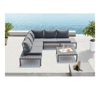 Concept Usine – Salon de jardin Fira bas 5 places en aluminium gris foncé
