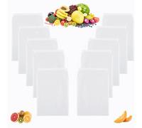 Firavggu Lot de 10 Sacs à Lait d'Amande 20x30cm Torchon Filtrant 100 Mailles en Nylon Réutilisable Toile à Fromage Lavable Poche Filtre pour Lait de Noix Yaourt Légumes Café Jus de Fruit