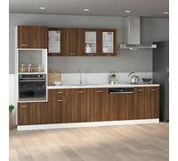 FIRBNUS Meuble de Cuisine Armoire de Plancher Chêne Marron 80x46x81,5 cm Bois d'ingénierie Armoire d'évier Grand Espace de Rangement pour Ranger Bols Assiettes Casseroles Ustensiles de Cuisine