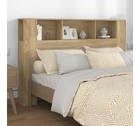 FIRBNUS Tête de Lit à Bibliothèque Chêne Sonoma 160x18,5x104,5 cm Bois d'ingénierie avec Surface Lisse Armoire de Tête de Lit Tendance Rangement Supplémentaire Décoration Maison Intérieure