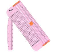 Firbon A4 Massicot 12 Pouces Règle Titane Guillotine Coupe Papier avec Sécurité Système Remplaçable Lame Couper Coupon, Papier d'artisanat, Etiquette et Photo, Rose