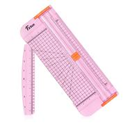 Firbon Coupe-papier A4 30,5 cm en titane droit avec règle latérale pour scrapbooking, artisanat, papier, coupon, étiquette, papier cartonné (rose)