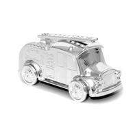 Fire Engine Camion de pompier Tirelire Tirelire en forme de Plaqué argent de voiture Clip Argent Noir Librum Flyer, Silver, Coin Bank with engraving up to 15 characters