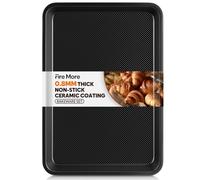 Fire More Plaque de Cuisson Four en Acier au Carbone, 38,9 x 27,7 x 2,5 cm Plaques à Pâtisserie avec Revêtement Antiadhésif, Lave-Vaisselle Compatible
