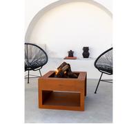FIRE PIT CUBE - Brasero D'extérieur Carré En Acier Corten Acier Corten