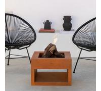 FIRE PIT CUBE - Brasero D'extérieur Carré En Acier Corten Acier Corten