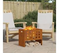 Fire Pit Rectangulaire 50x30x40 cm en Acier Weathering