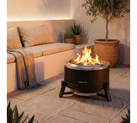 FIRE PIT ROUND - Brasero D’extérieur À Pellets De 12 KW Sans Fumée Noir