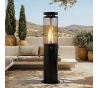FIRE ROUND PELLET HEATER - Poêle D’extérieur À Pellets 17,5 KW Sans Fumée Noir. Basse Consommation