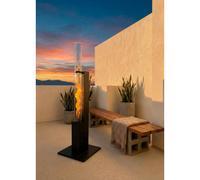 FIRE TUBE HEATER SLIM - Poêle D’extérieur 8,2 KW À Pellets Sans Fumée Noir. Basse Consommation